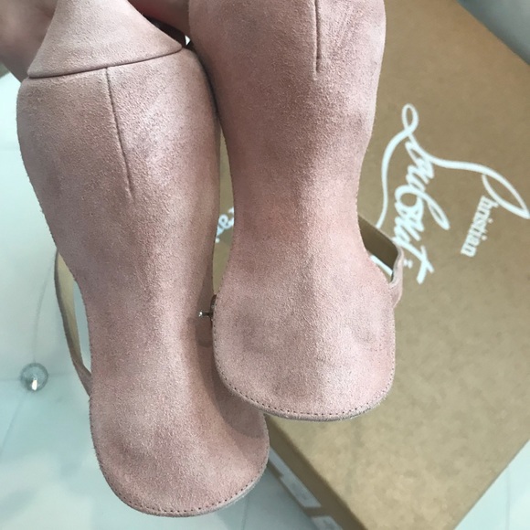 Christian Louboutin Marlenarock pink suede heels nude - Picture 7 of 8